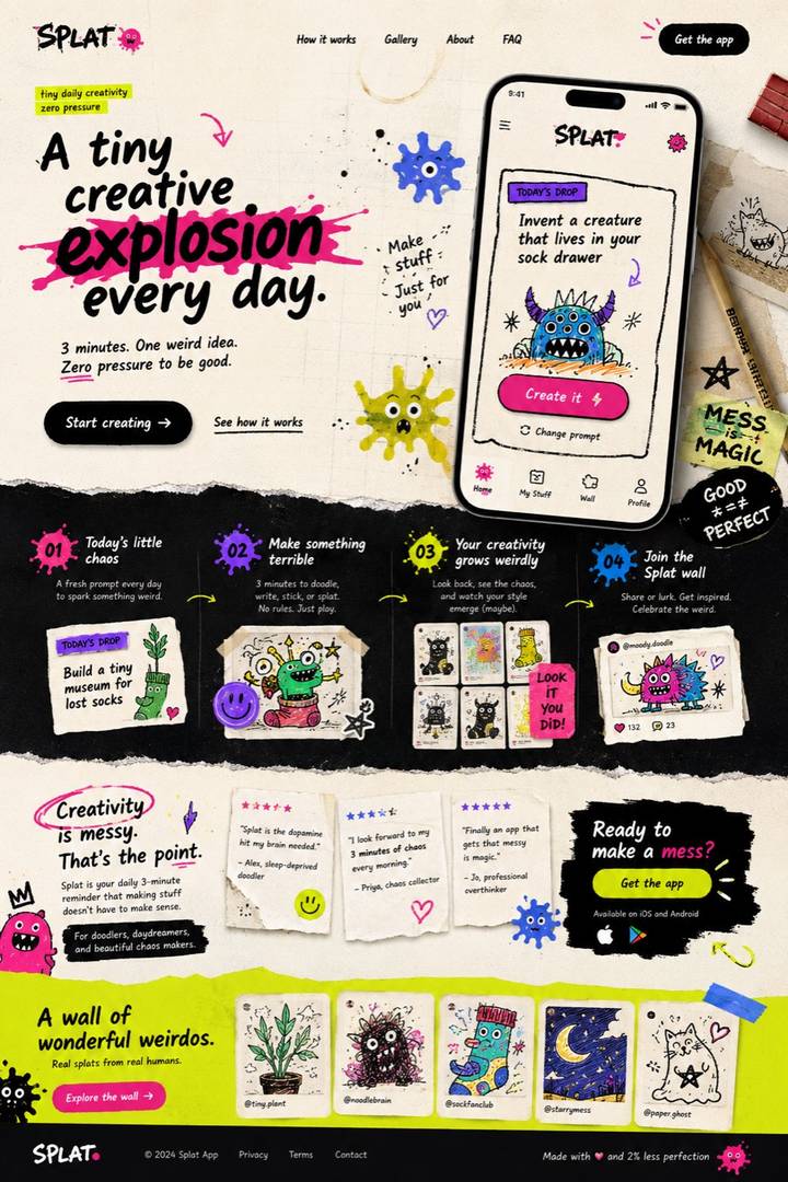 Splat, a daily creativity app